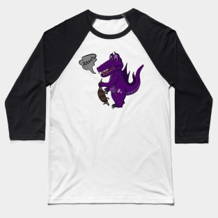 Cute Funny Purple Crocodile With Armadillo Baseball T-Shirt